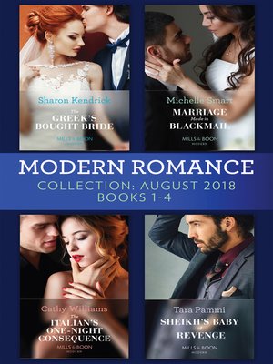 cover image of Modern Romance August 2018 Books 1-4 Collection